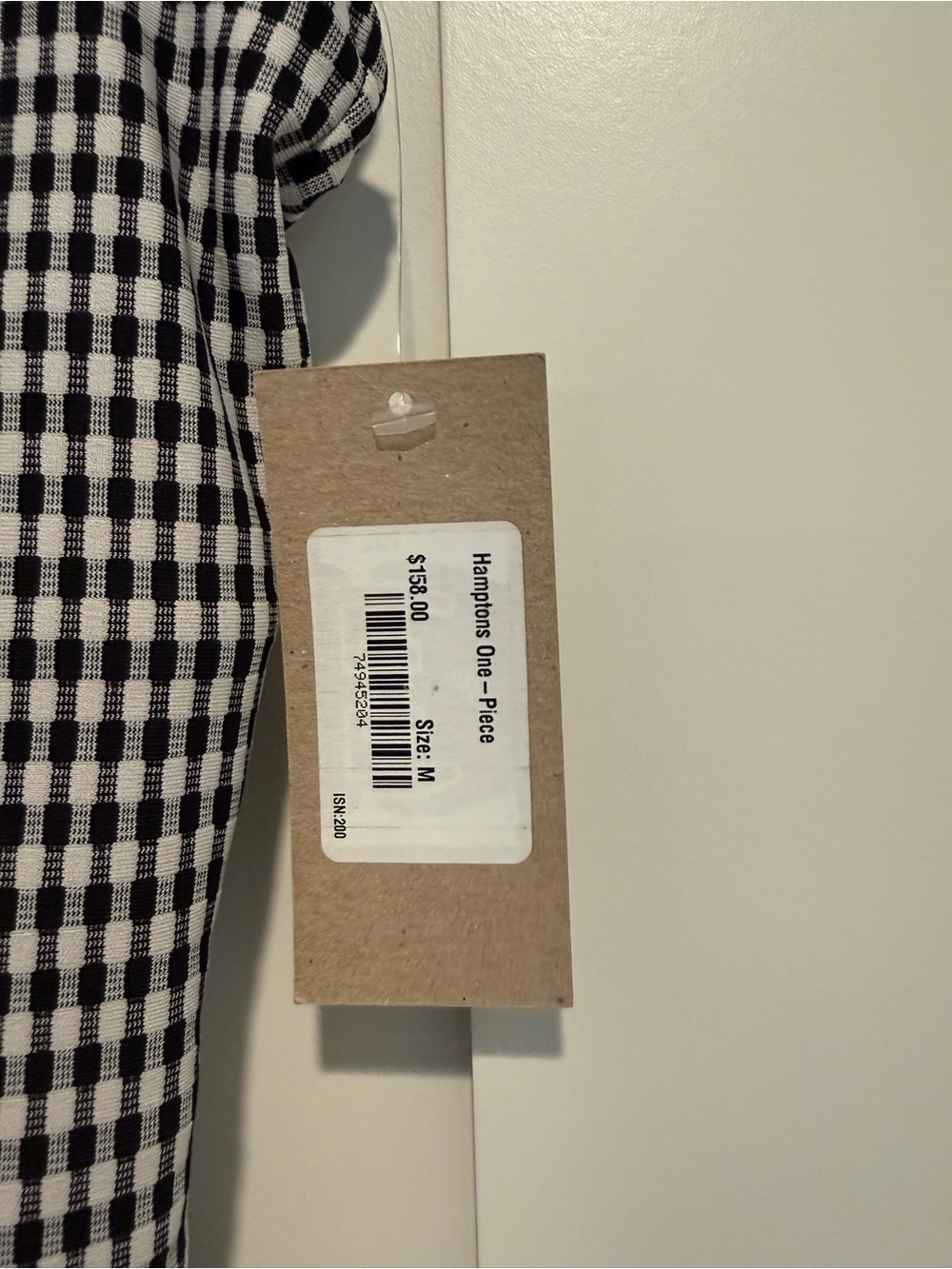 NWT Albion Hamptons Black & White Gingham One-Piece Swimsuit- Size Medium - Picture 5 of 9